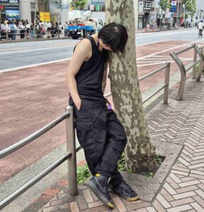 Japonija, pavargęs praeivis